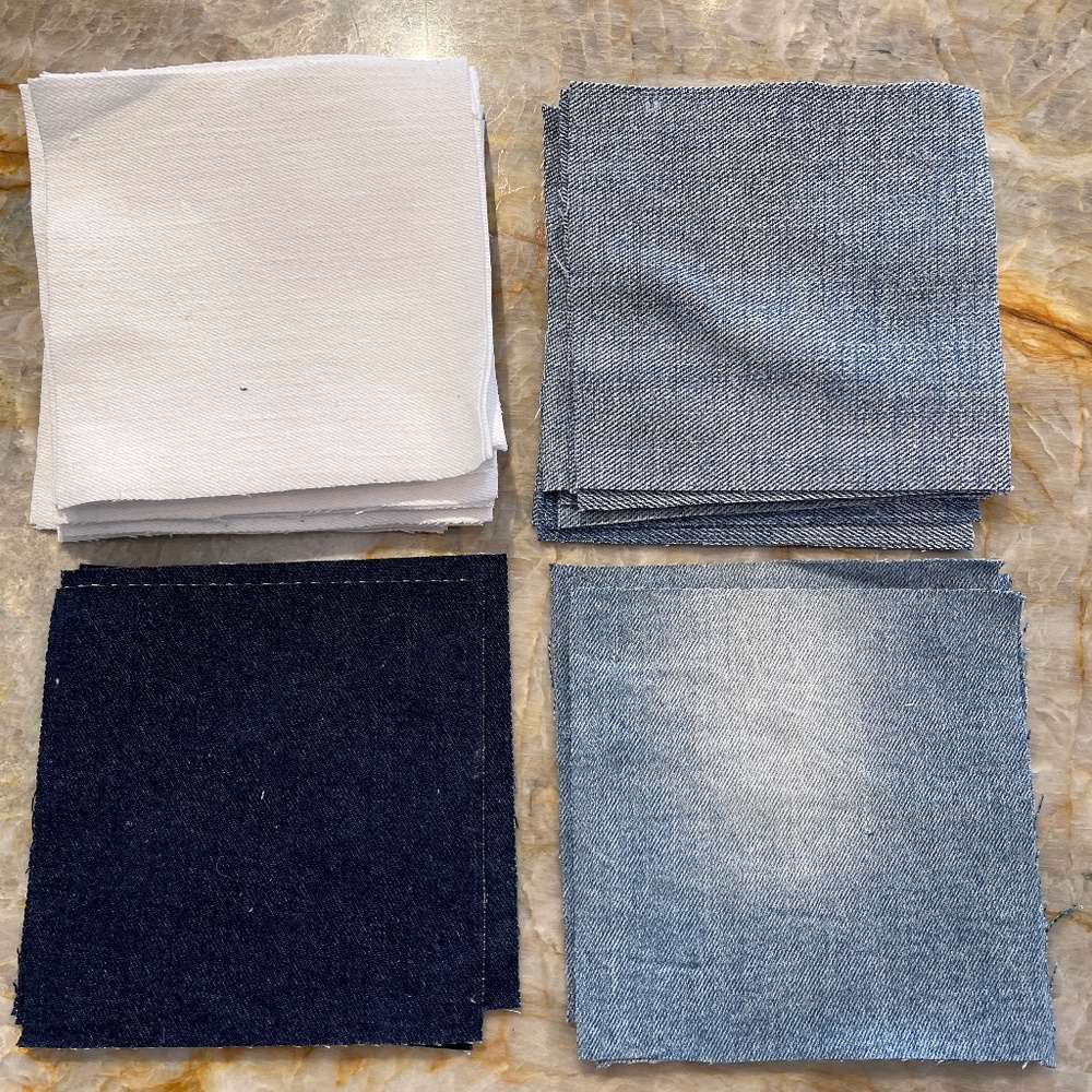 40 Precut 5" Quilt Squares Assorted Fabric Charm Pack Denim